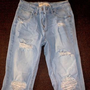 Garage light wash ripped jeans